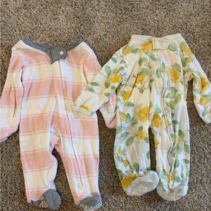 Burt's Bees Baby Bundle of Newborn Girl Sleepers